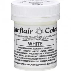 Fehér kakaóvajon alapuló csokiöntet Sugarflair White (35 g) C313 tortához