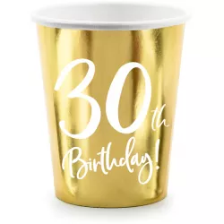 Arany születésnapi papírdobozok 30 év - 220 ml 6 db