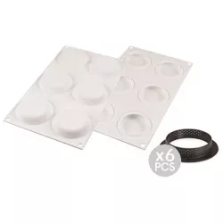 Szilikon forma Chablon kerek + formázók 6x 50 ml