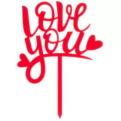 Dísz a tortához Love You 5 x 13 x 20 cm