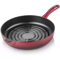 Vörös öntöttvas grillserpenyő 28 cm