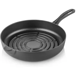 Öntöttvas grillező serpenyő 28 cm fekete