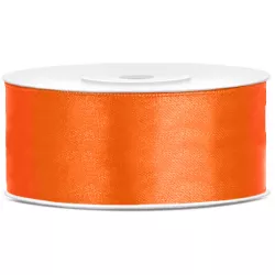 Selyemfényes narancssárga szatén szalag 25mm/25m