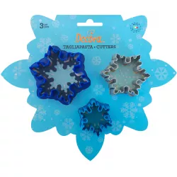 Formázott karácsonyi kiszúrók: hópehely motívú, 3 darab, 7-5-4 x 2 cm