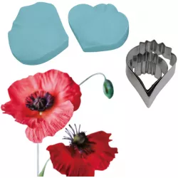 Veiner és kiszúró mákvirághoz, 6,5×5 cm