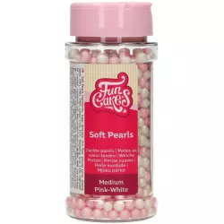 Cukormintás díszítő gyöngyök fehér-rózsaszín 60 g