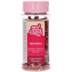 Cukorkás szív alakú díszítő elemek bordó 80 g