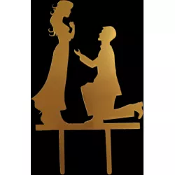 Szúró dísz a tortához, kérő lap, arany színű