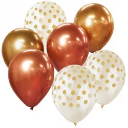 Balloonos ünnepi asztal, arany-bordó 7 darab