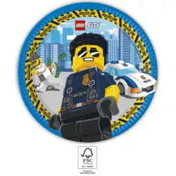 Párizs porcelántányér partihoz 23 cm Lego City