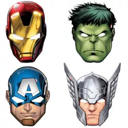 Gyerekeknek való Avengers álarcok, 4 darabos készlet