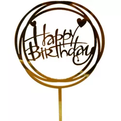 Díszítő gyertya tortához Happy Birthday 10 cm körben