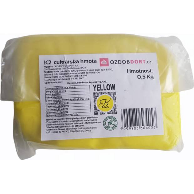 K2 0,5kg sárga fondant