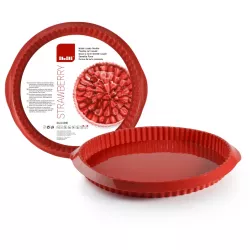 Szilikon tortaforma 28x3 cm vörös
