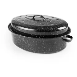 Zománia sütőedény fedővel 42x32 cm