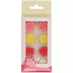 Cukorkás díszítés 8 darab színes rózsák