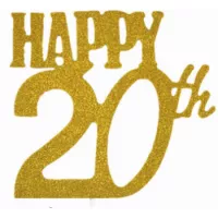 Boldog 20. születésnapos tortára szúrópálca