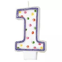 Születésnapi gyertya 1-es szám tekerőkkel 7,6 cm
