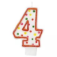 Születésnapi gyertyaszál szám 4 technikával 7,6 cm