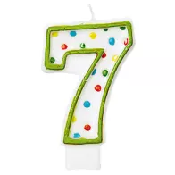 Születésnapi gyertyaszál szám 7 pontokkal 7,6 cm