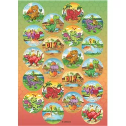 Fondánpapír előnyomott mini süti dinoszauruszokhoz