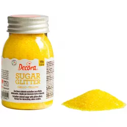 Dekorcukor, 100 g, sárga, finom