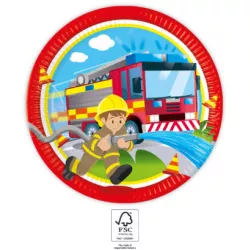 Papírtál tál párty 23 cm Tűzoltók