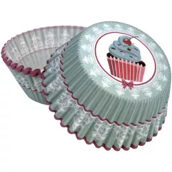 muffin formák cupcake motív kék (50 db)