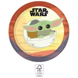 Születésnapi papírtányér 23 cm 8 db Star Wars Yoda