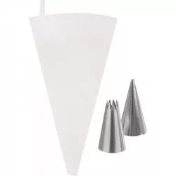 Közmérő tortászsák készlet, 2 csúcs, hossza 30 cm