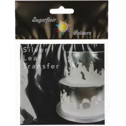 Sugarflair Transfer ezüst bevonat tábla (8 x 8 cm)