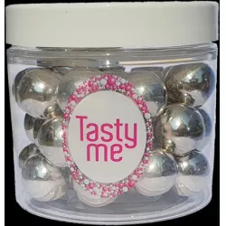 Ezüst csokoládé gyöngyök 100 g