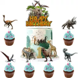 Dínókrémes tortába szúrható díszítő 7 darabos készlet