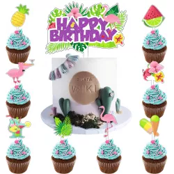 Flamingó party tortadísz 7 darab