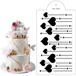 Stencil sablona szívecske 40x21 cm