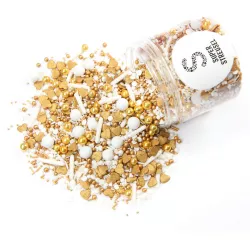 Cukorkás díszítés 90 g fehér-arany Love Birds