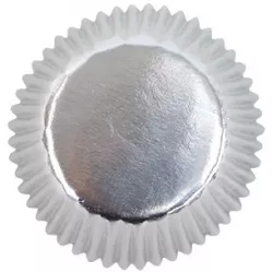 Laminált mini cupcake kosárkák, ezüst 45 darab