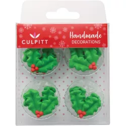 Cukorkás díszített karácsonyi hollóág 12 db