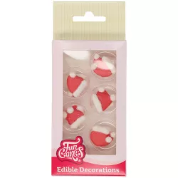 Cukoros karácsonyi díszítés Szent Miklós sapkái 12 db