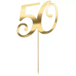 Arany 50-es szám a 21 cm-es tortába szúrólyukhoz