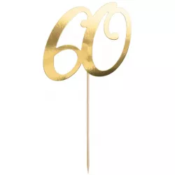 Arany szám 60 21 cm-es tortára szúróeszköz
