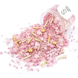 Cukorkás díszítés 90 g rózsaszín Valentin-napra