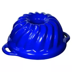 Lapos vas öntött zománcos süteményforma Sophie süti GOURMETINA 22 cm - Éjszakai kék