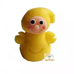 Muffinfigurás kepszobor sárga manók, 5x3,5 cm, kókuszlisztből készült