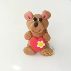 Dísz figures medve, 5 cm kókuszgolyagból?