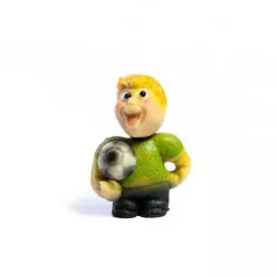 Marcipánfigurás futballista, zöld mez, 7,5×5 cm, 70 g