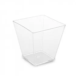 Fingerfood pohár panna cotta PS négyszögletes átlátszó 59x59x54mm 100ml - 50 db