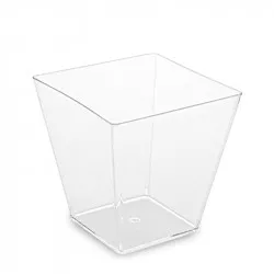 Fingerfood pohár panna cotta PS négyszögletes átlátszó 72x72x72mm 230ml - 20 db
