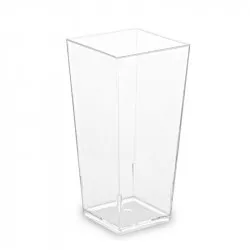 Fingerfood pohár PS, hranatý, átlátszó, 40x40x82 mm, 85 ml – 40 db