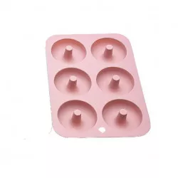Szilikon fánk forma 26×18 cm, Ø7 cm, világos rózsaszín